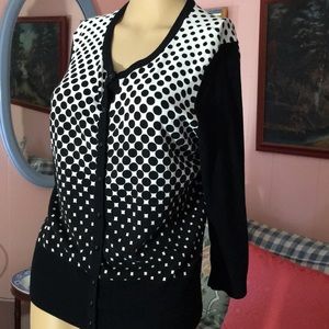 Elegant Black and White Women's Cardigan